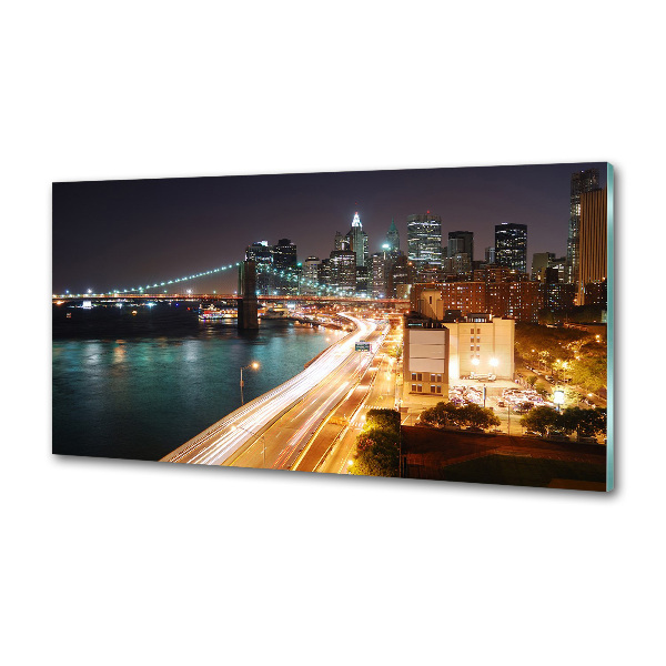 Küchen wandpaneel New York bei Nacht