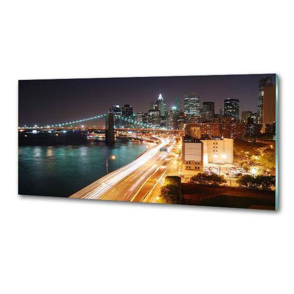 Küchen wandpaneel New York bei Nacht