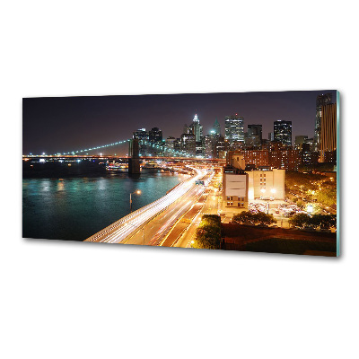 Küchen wandpaneel New York bei Nacht