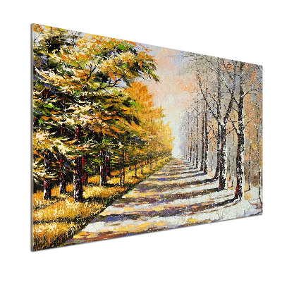 Glasrückwand für die küche Herbst vs. Winter