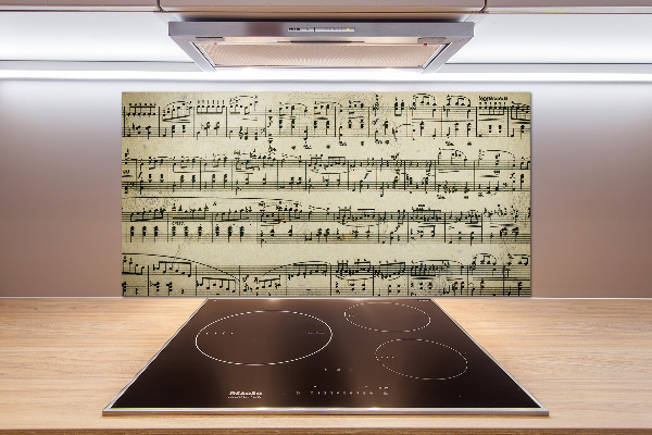 Platte für Küchenrückwand Noten auf einem Stab