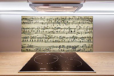 Platte für Küchenrückwand Noten auf einem Stab