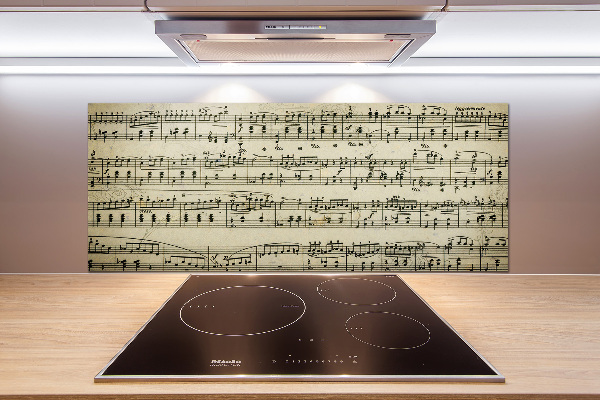 Platte für Küchenrückwand Noten auf einem Stab