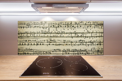 Platte für Küchenrückwand Noten auf einem Stab