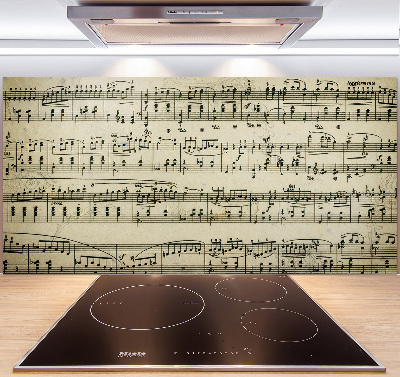 Platte für Küchenrückwand Noten auf einem Stab