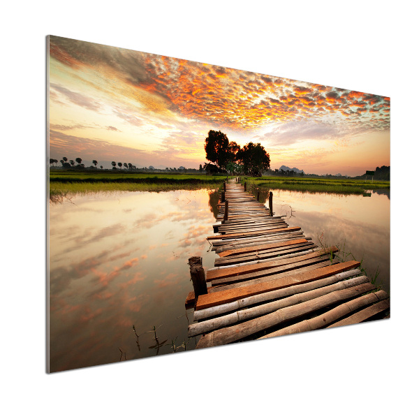 Platte für Küchenrückwand Holzbrücke