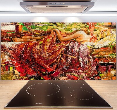 Küchen wandpaneel Schlafende Frau