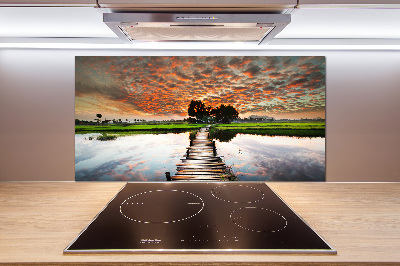 Glasrückwand für die küche Holzbrücke