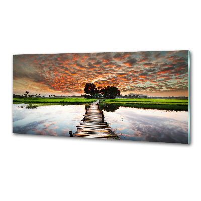 Glasrückwand für die küche Holzbrücke