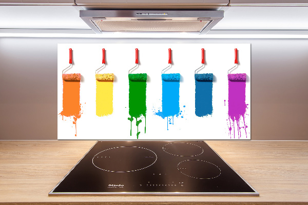 Glasrückwand für die küche Farbrollen