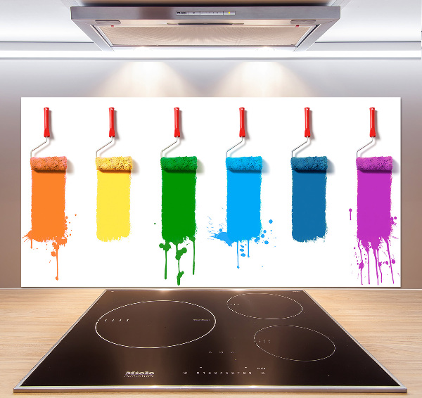 Glasrückwand für die küche Farbrollen