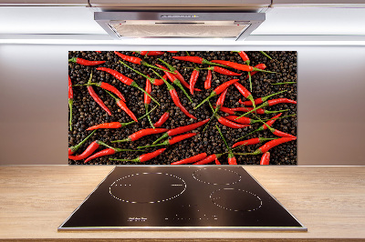 Glasrückwand für die küche Chilischoten