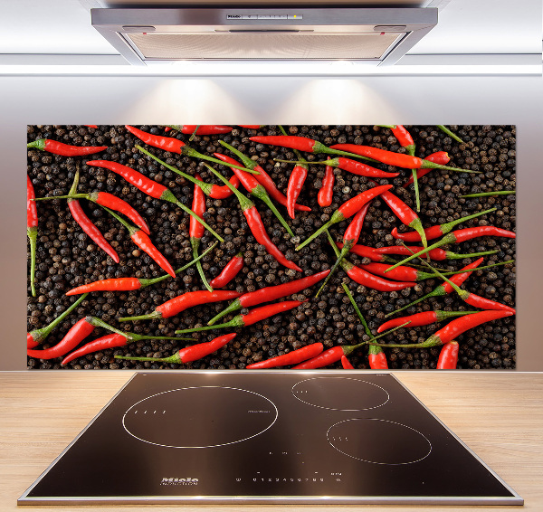 Glasrückwand für die küche Chilischoten