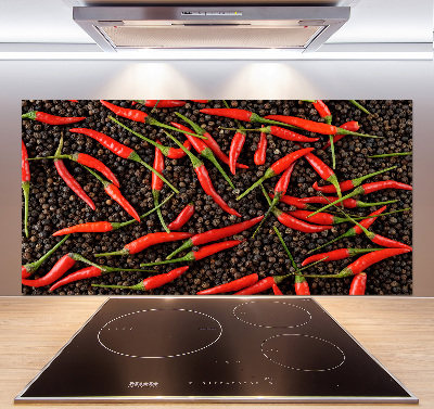 Glasrückwand für die küche Chilischoten