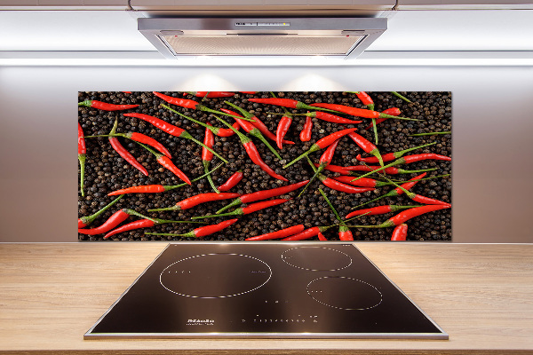 Glasrückwand für die küche Chilischoten