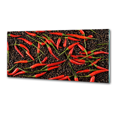 Glasrückwand für die küche Chilischoten