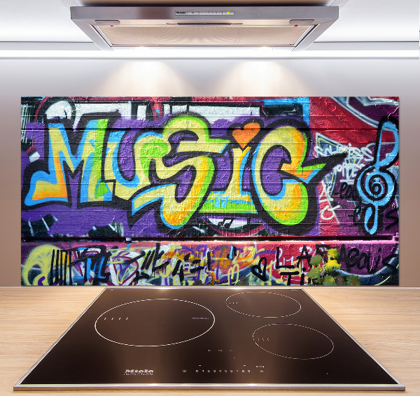 Glasrückwand für die küche Graffiti an der Wand