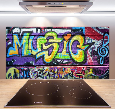 Glasrückwand für die küche Graffiti an der Wand