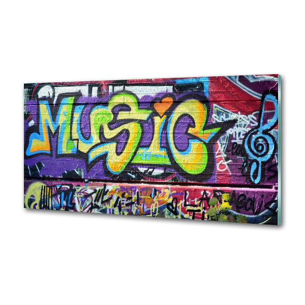 Glasrückwand für die küche Graffiti an der Wand