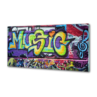 Glasrückwand für die küche Graffiti an der Wand