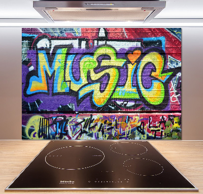 Glasrückwand für die küche Graffiti an der Wand