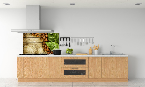 Platte für Küchenrückwand Kaffee und Lorbeerblatt