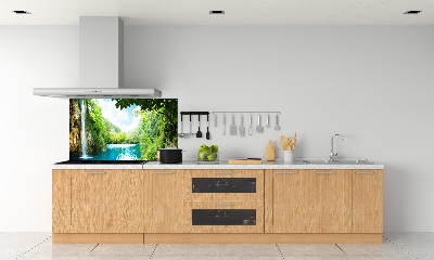 Platte für Küchenrückwand Wasserfall im Wald