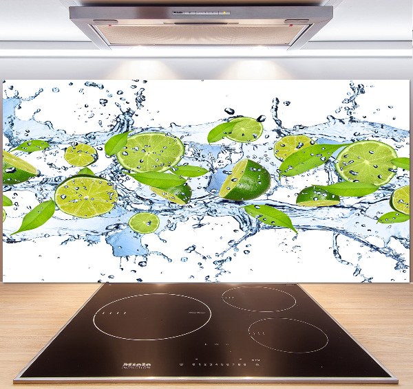 Küchen wandpaneel Limetten und Wasser