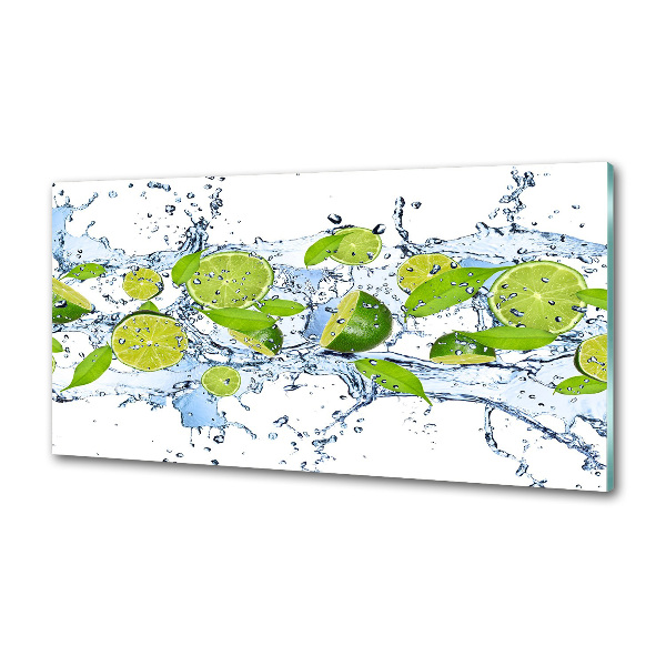 Küchen wandpaneel Limetten und Wasser