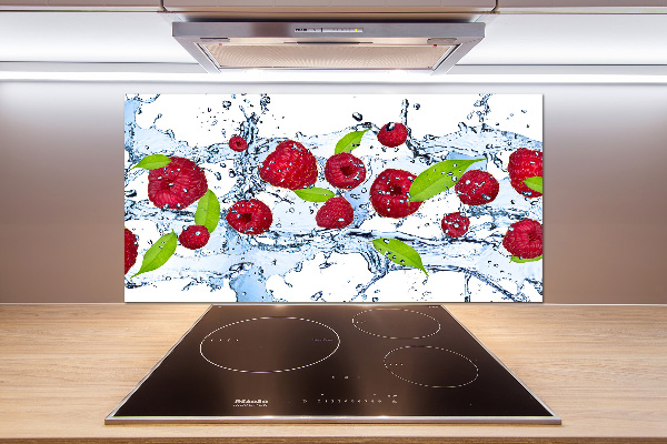 Platte für Küchenrückwand Himbeeren und Wasser