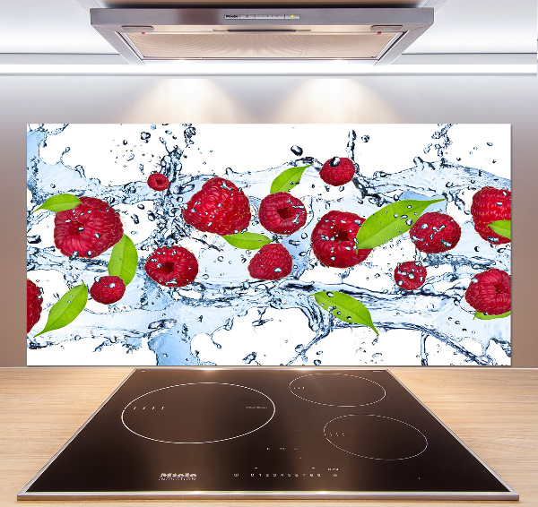 Platte für Küchenrückwand Himbeeren und Wasser