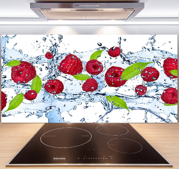 Platte für Küchenrückwand Himbeeren und Wasser