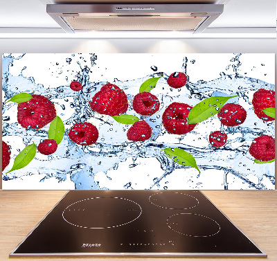 Platte für Küchenrückwand Himbeeren und Wasser