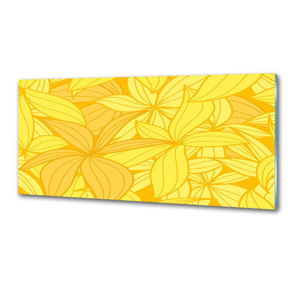 Küchen wandpaneel Hintergrund mit gelben Blumen