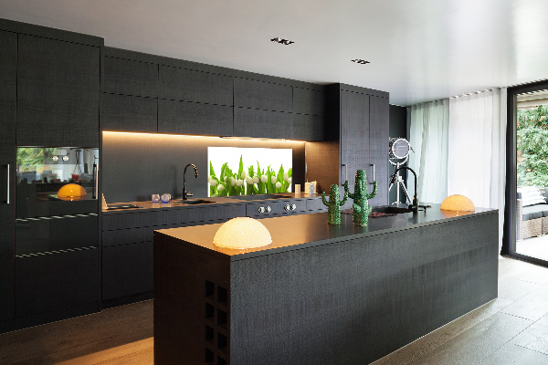 Küchen wandpaneel Weiße Tulpen