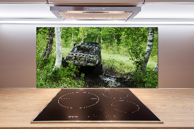 Platte für Küchenrückwand Jeep im Wald