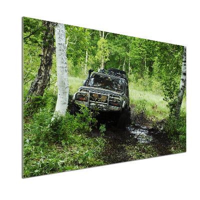 Platte für Küchenrückwand Jeep im Wald