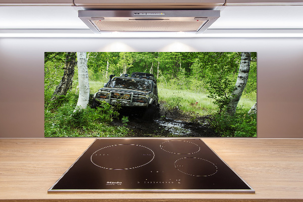 Platte für Küchenrückwand Jeep im Wald