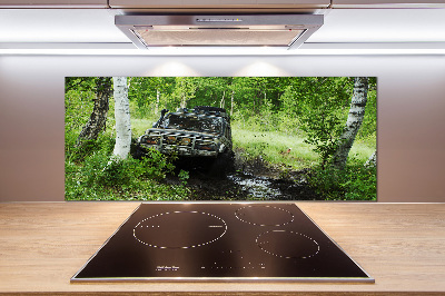Platte für Küchenrückwand Jeep im Wald
