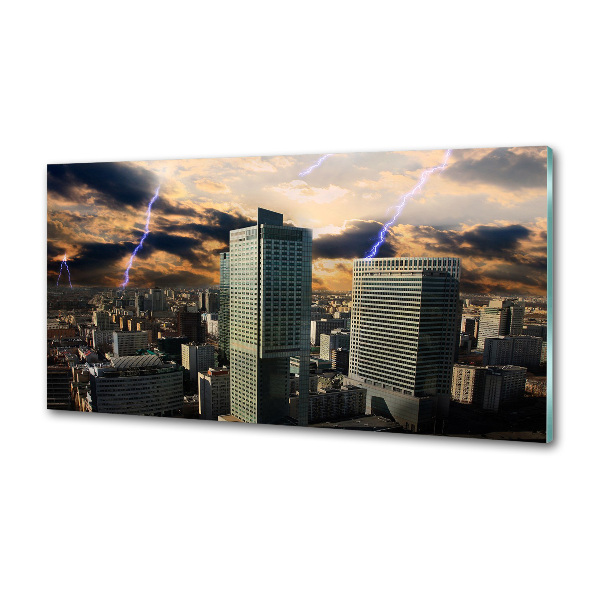 Küchen wandpaneel Sturm über Warschau