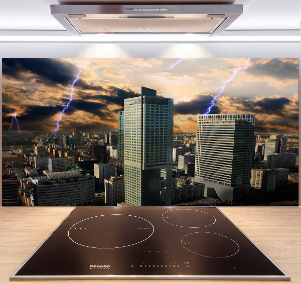 Küchen wandpaneel Sturm über Warschau