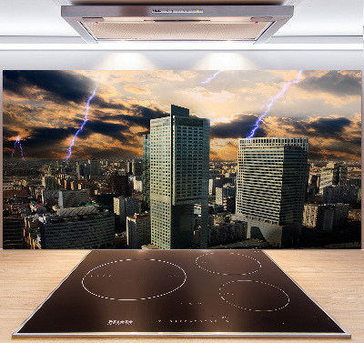 Küchen wandpaneel Sturm über Warschau