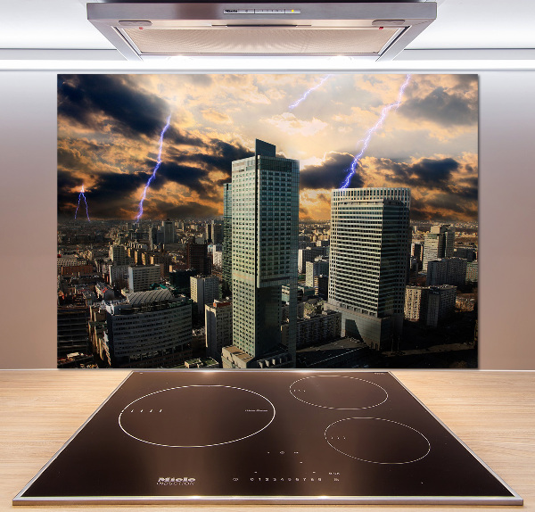 Küchen wandpaneel Sturm über Warschau