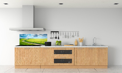 Glasrückwand für die küche Pfad in der Wiese