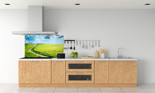 Glasrückwand für die küche Pfad in der Wiese