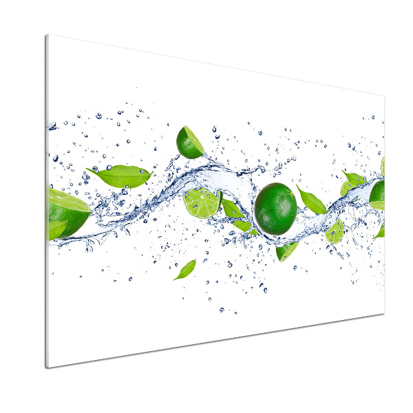 Platte für Küchenrückwand Limetten und Wasser
