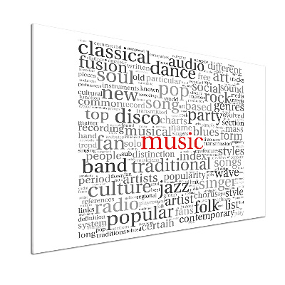 Küchen wandpaneel Musikgenres