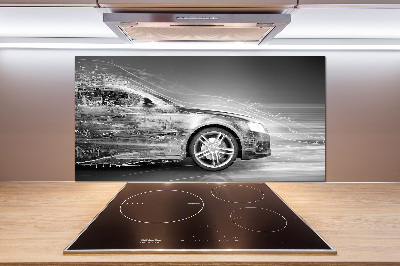 Glasrückwand für die küche Ein rasendes Auto