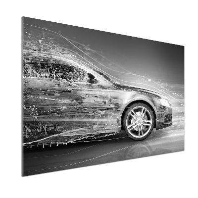 Glasrückwand für die küche Ein rasendes Auto