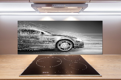 Glasrückwand für die küche Ein rasendes Auto